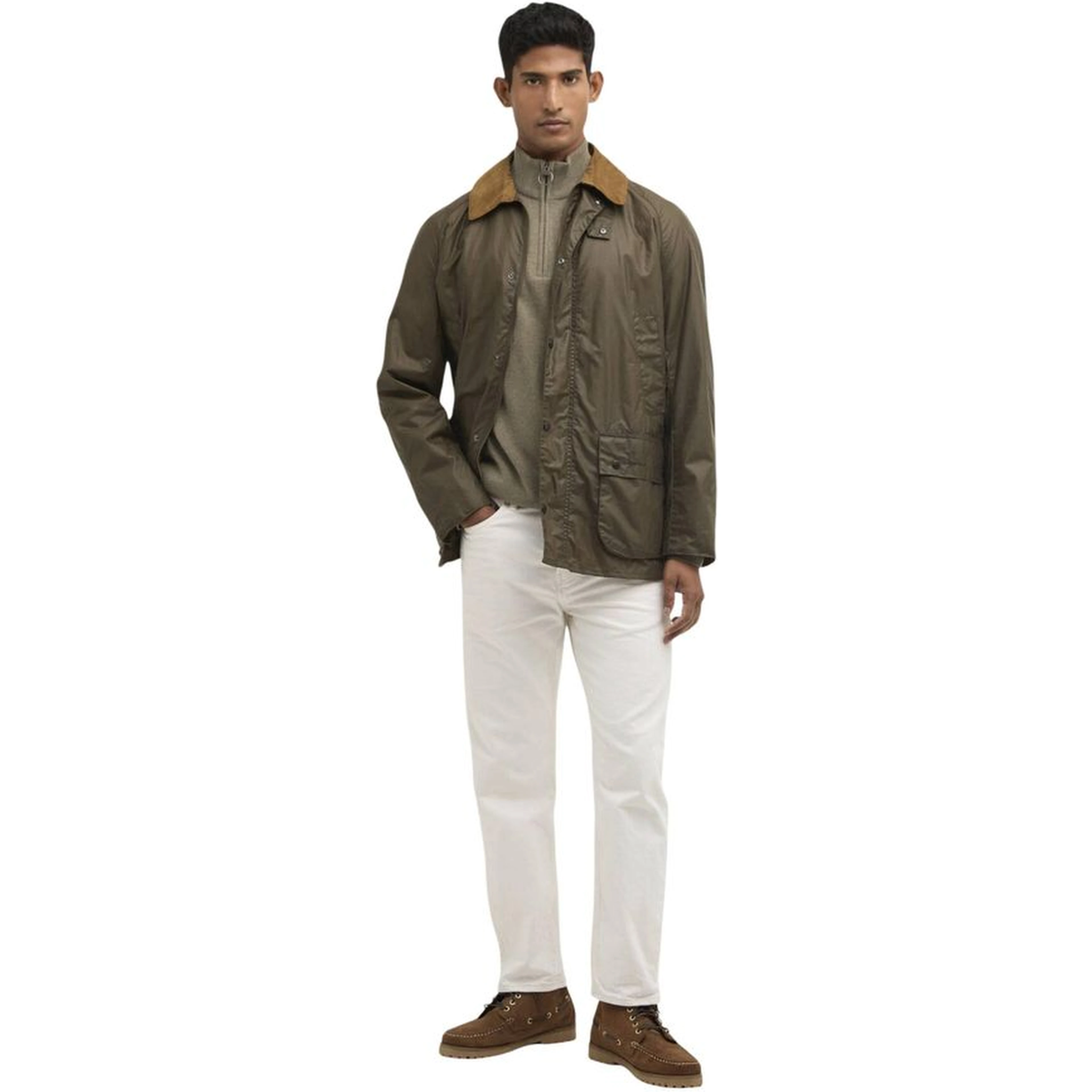 Green Cotton Full-Length Jacket