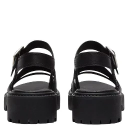 Black Leather Platform Sandals