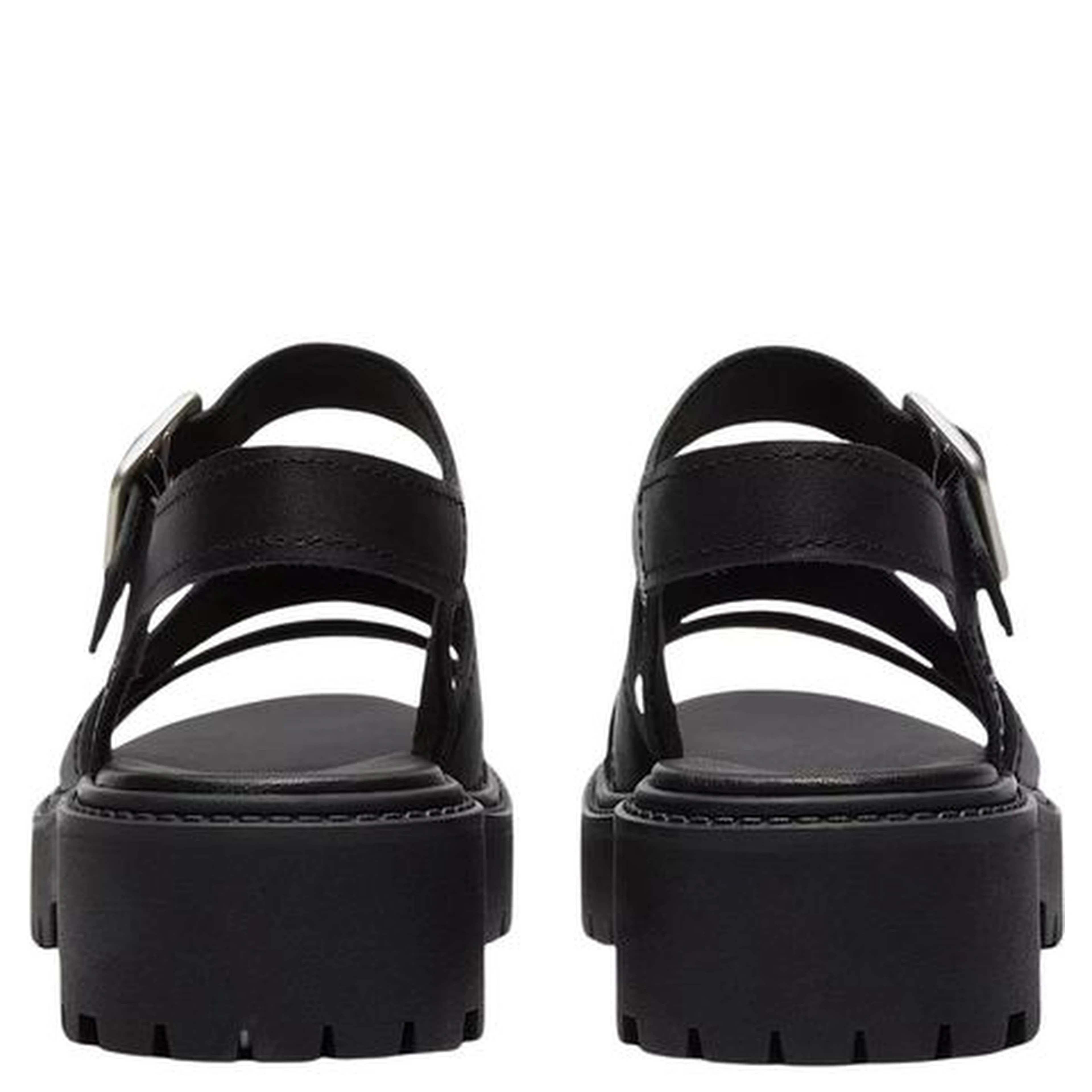 Black Leather Platform Sandals