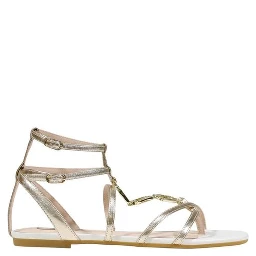Gold Polyethylene Flat Sandals