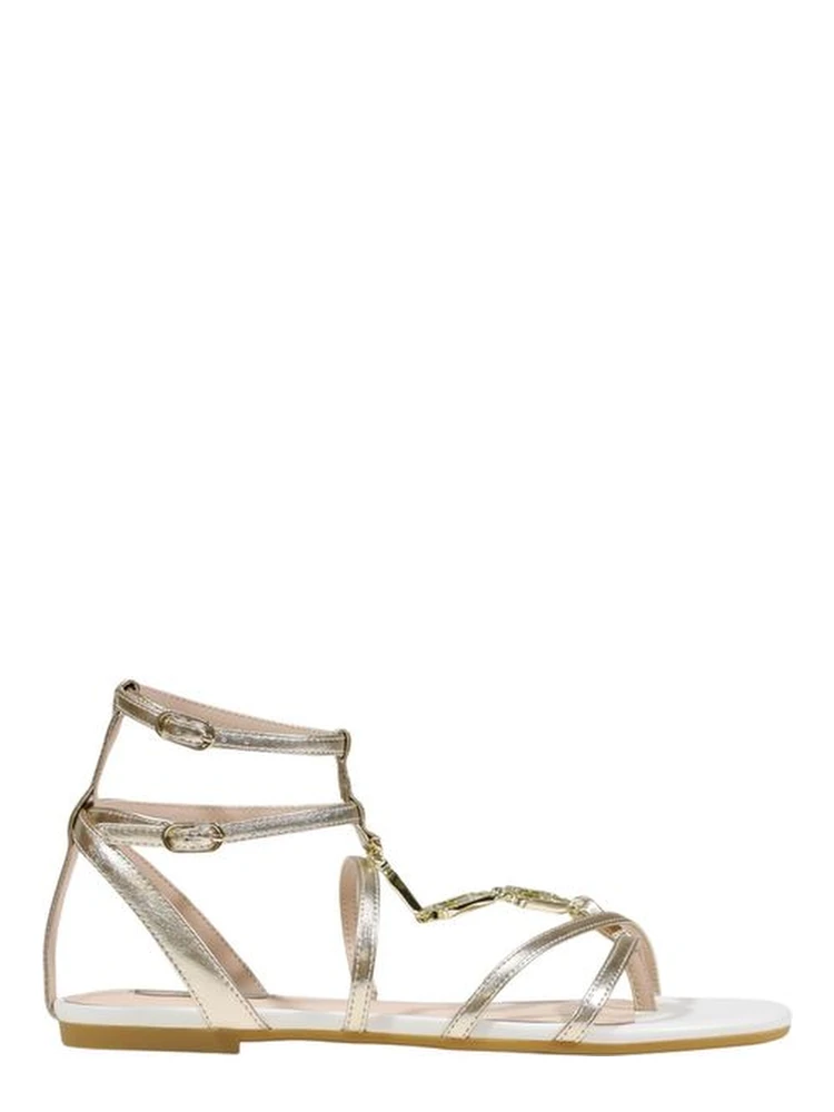 Gold Polyethylene Flat Sandals