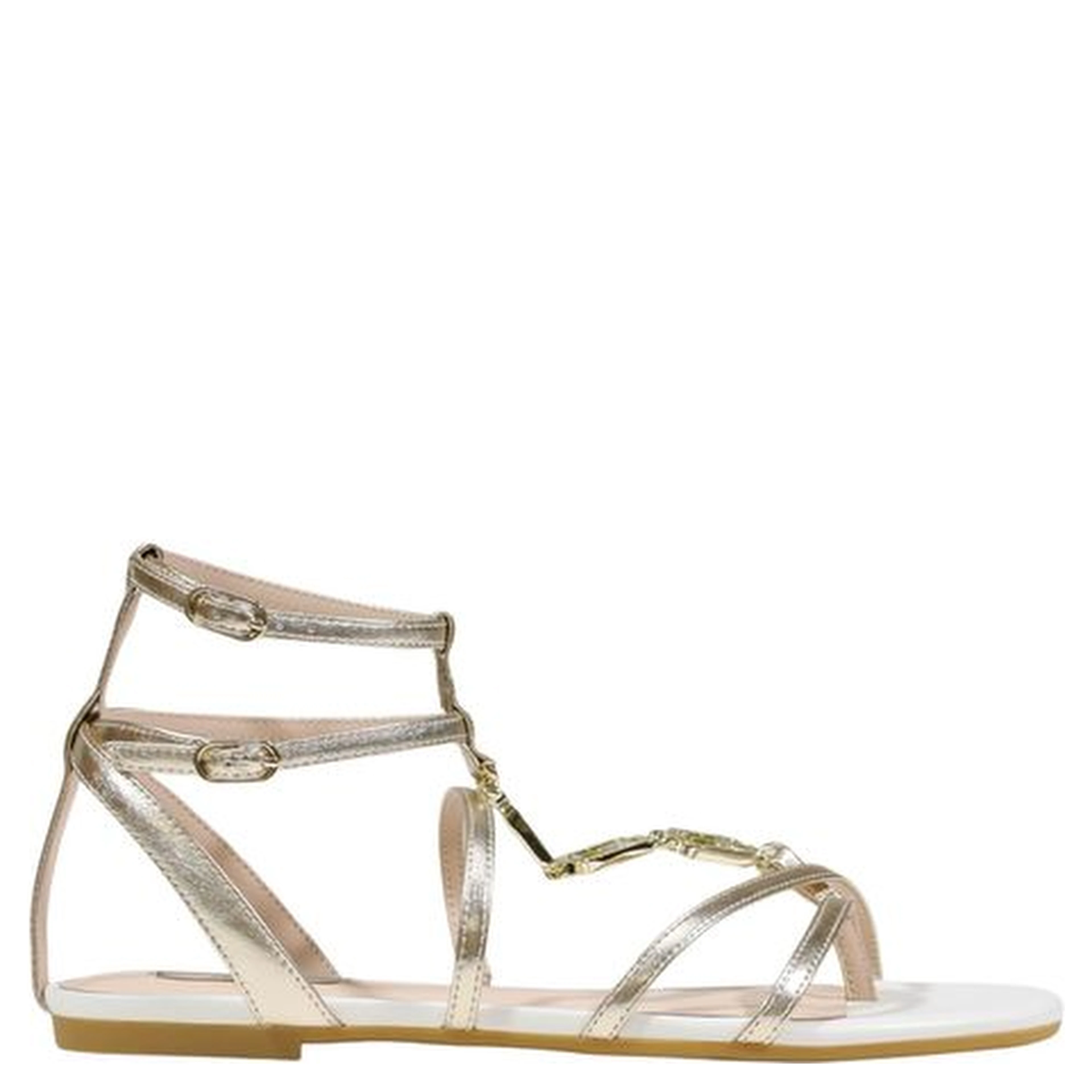 Gold Polyethylene Flat Sandals