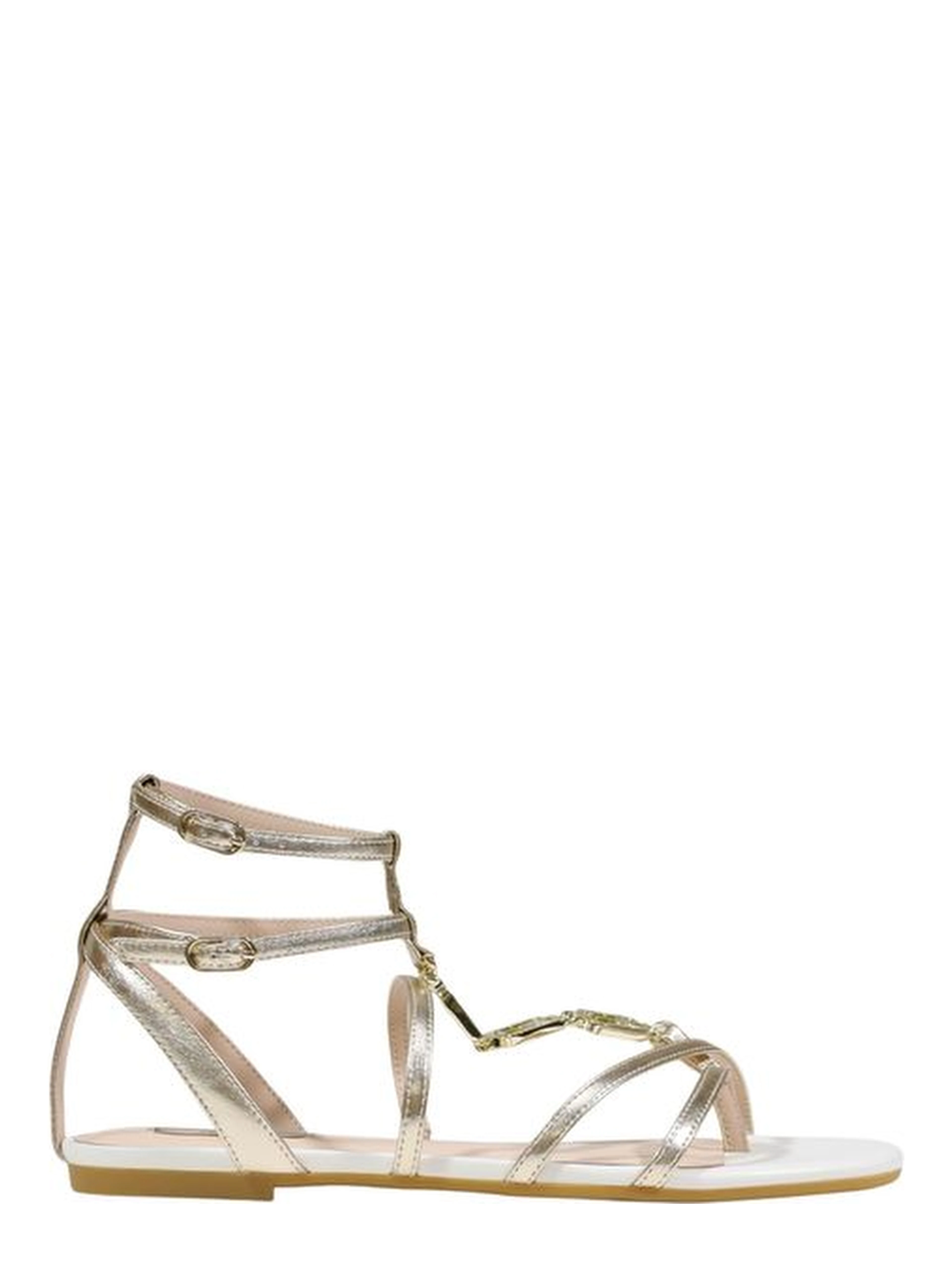 Gold Polyethylene Flat Sandals
