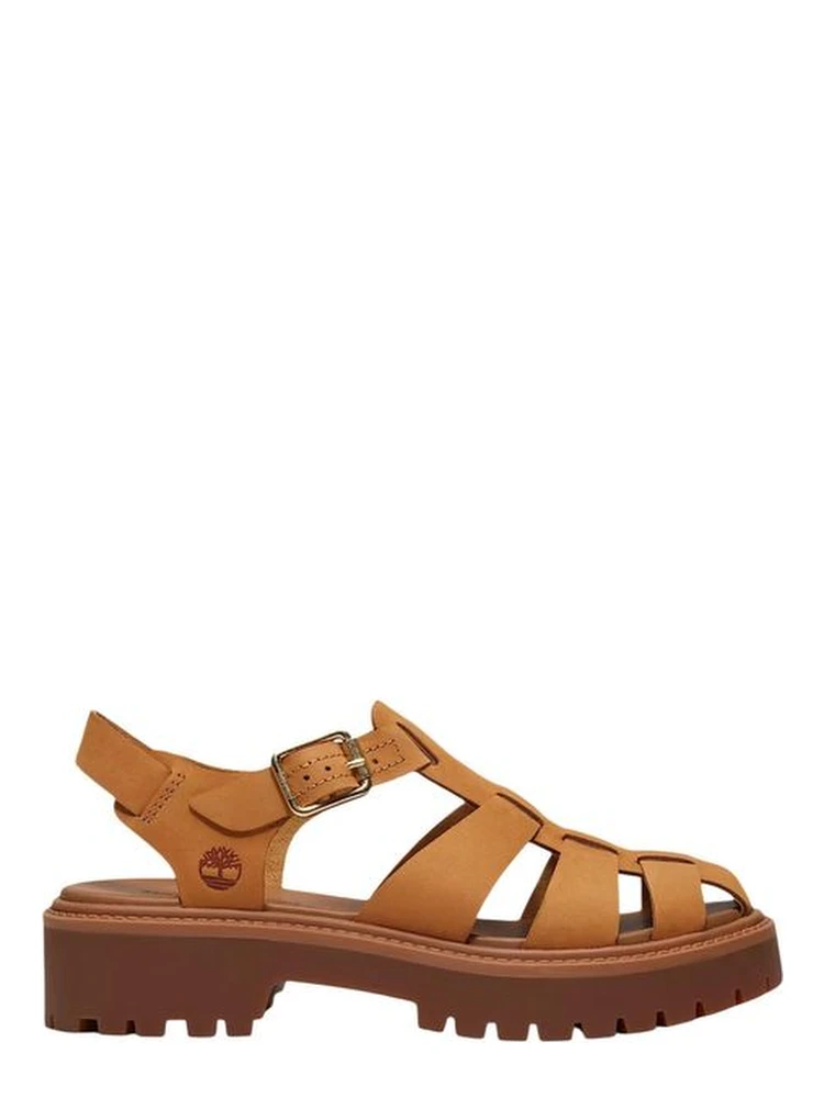 Brown Leather Flat Sandals