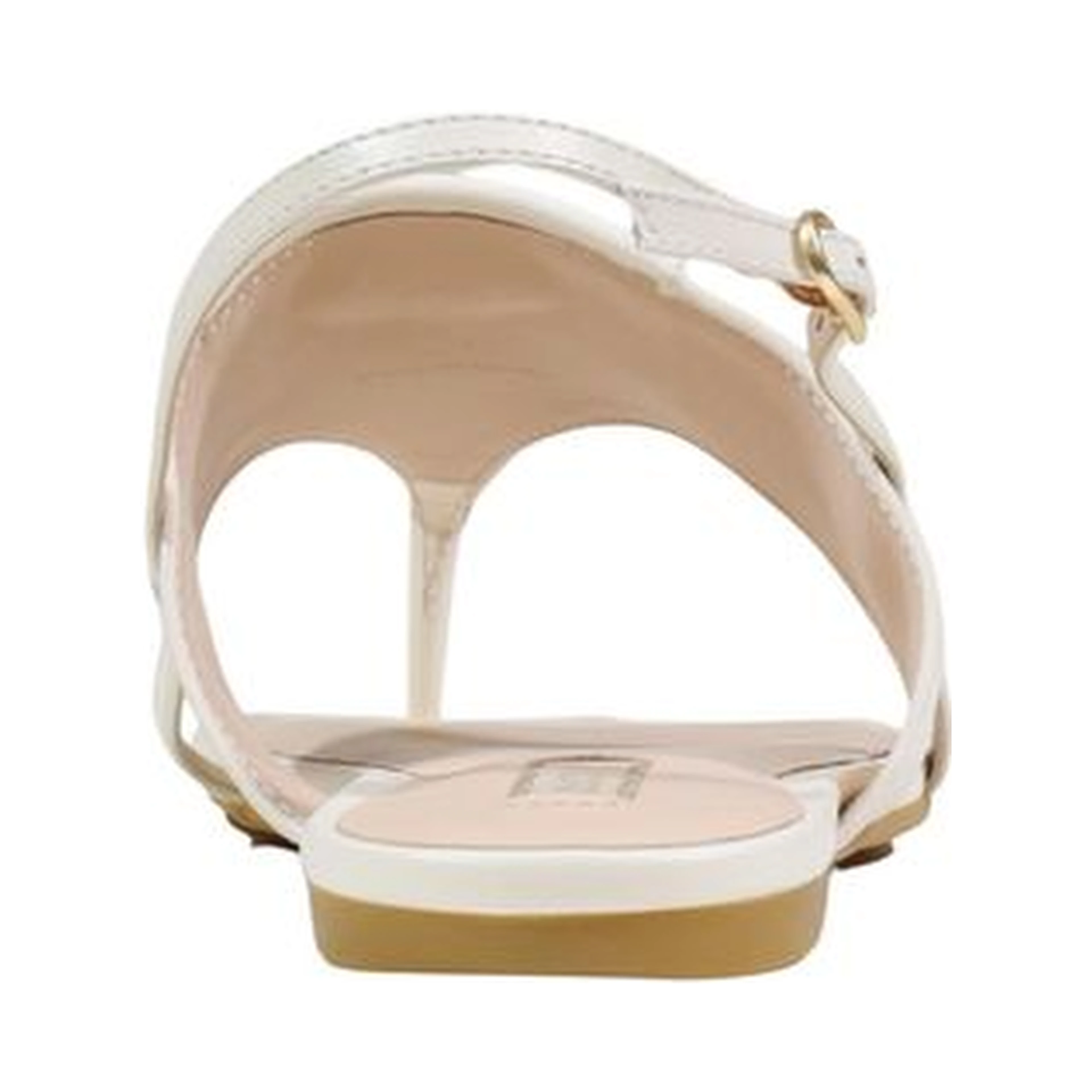 White Leather Flat Sandals