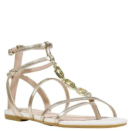 Gold Polyethylene Flat Sandals
