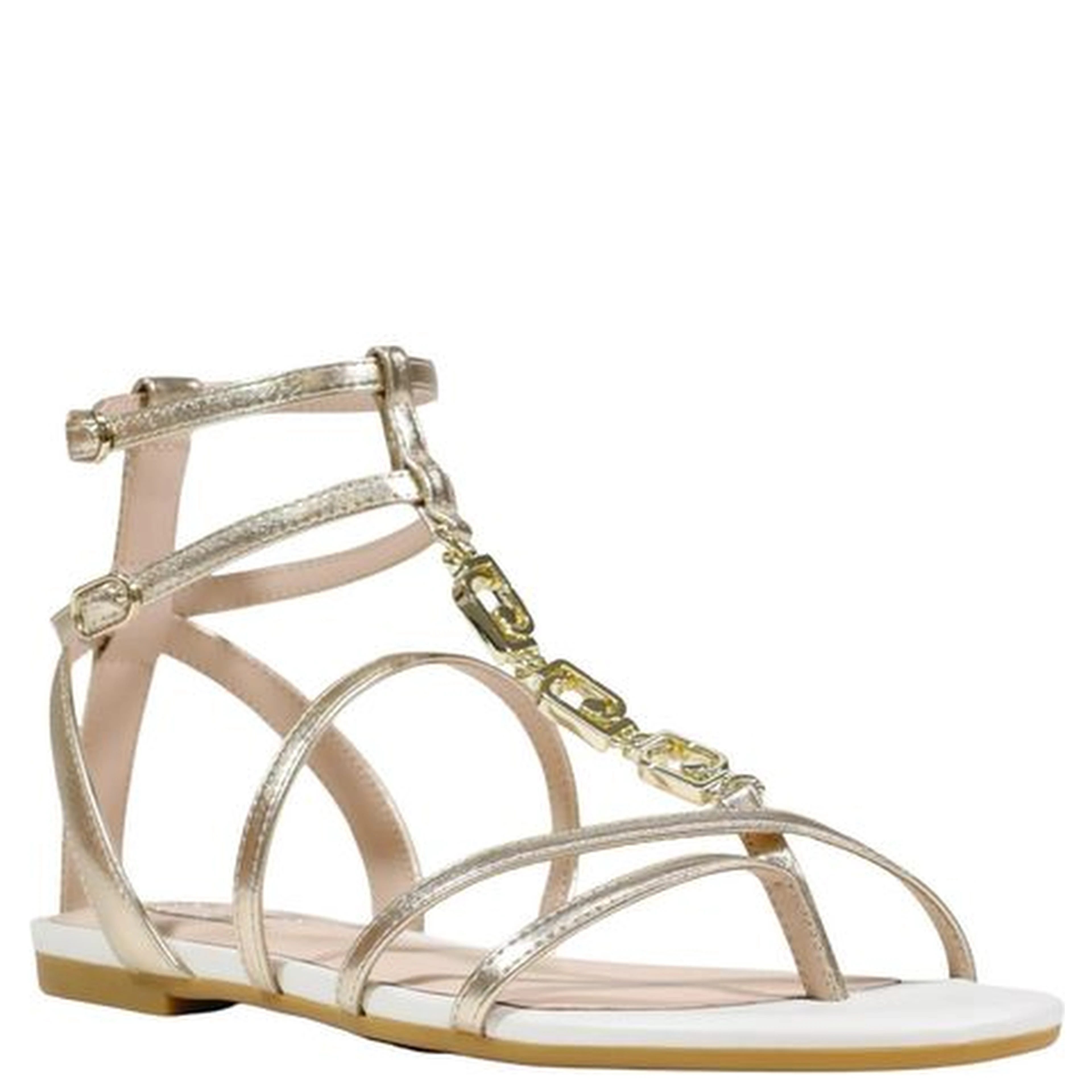 Gold Polyethylene Flat Sandals