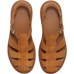Brown Leather Flat Sandals