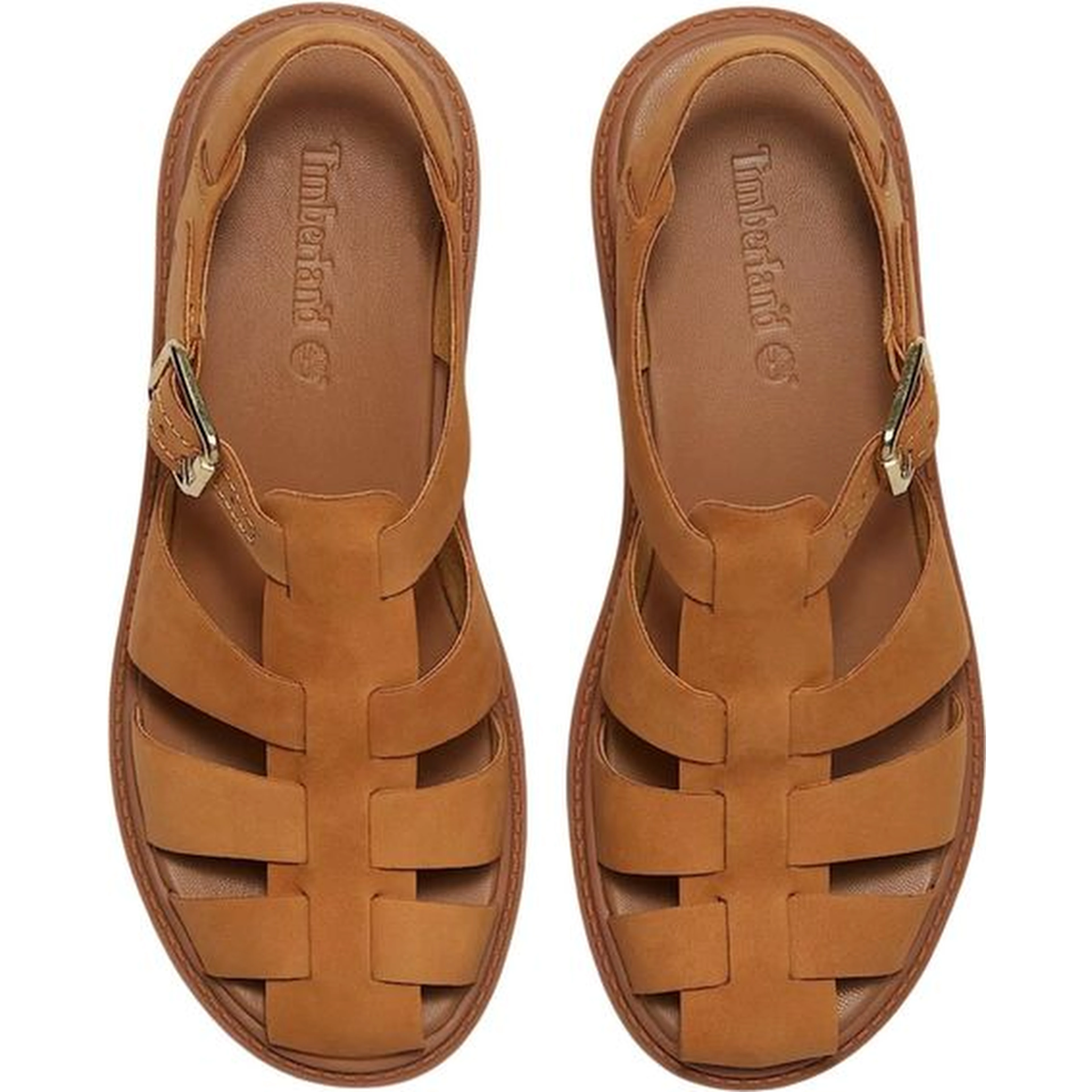 Brown Leather Flat Sandals