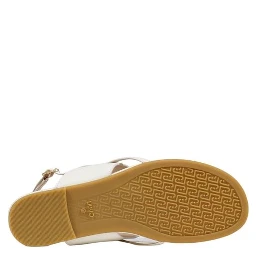 White Leather Flat Sandals