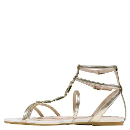 Gold Polyethylene Flat Sandals