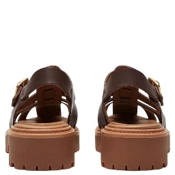 Brown Leather Flat Sandals