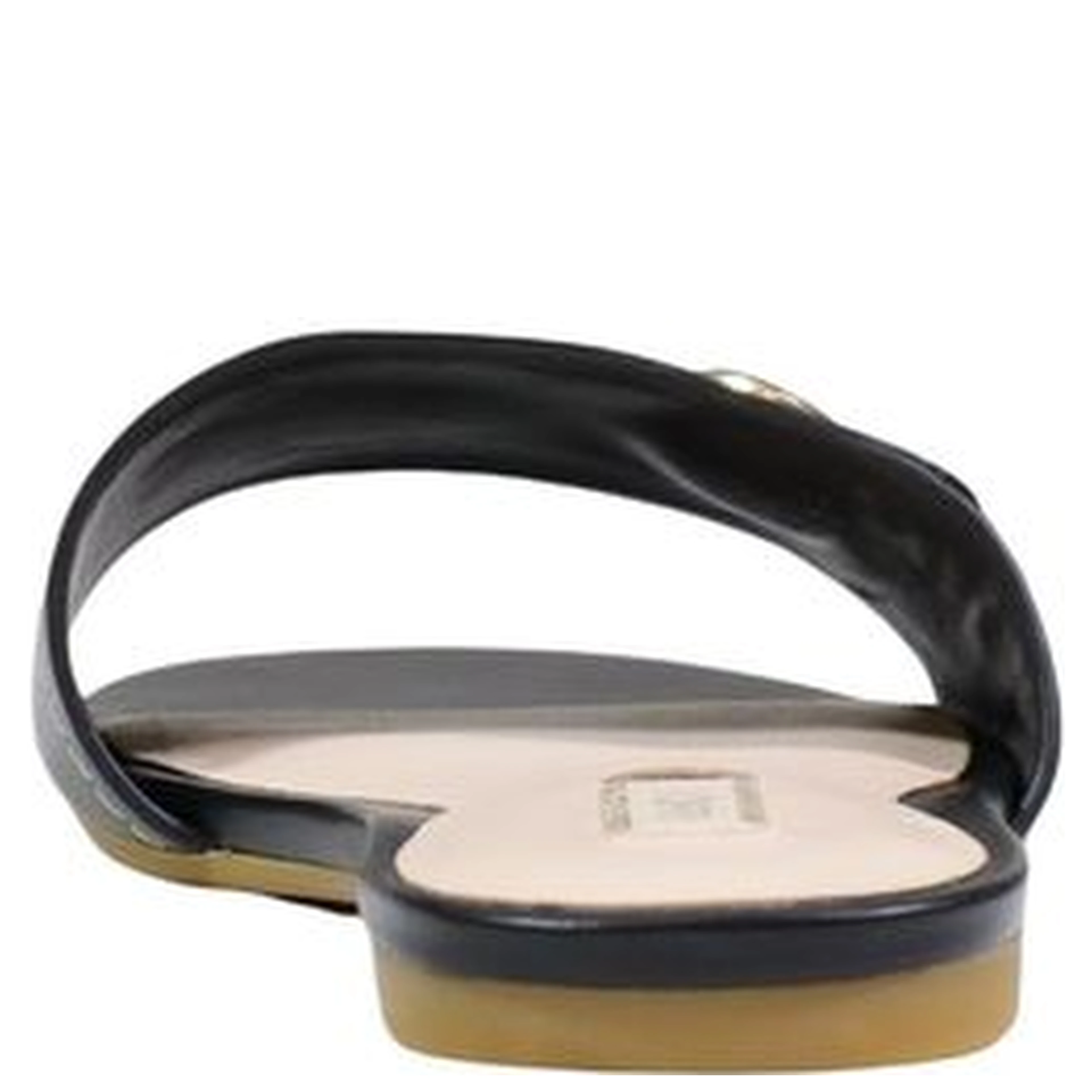 Black Leather Flat Sandals