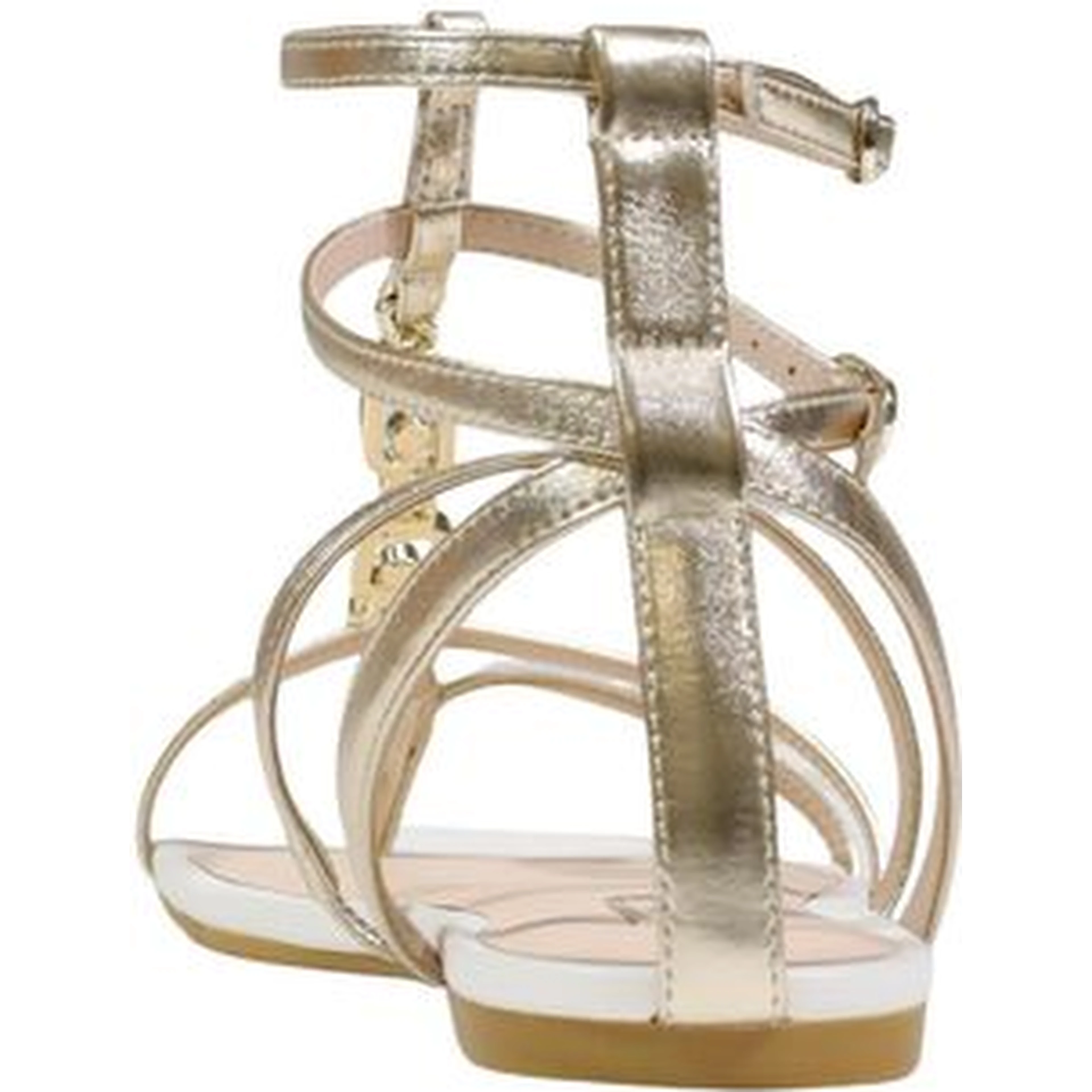 Gold Polyethylene Flat Sandals