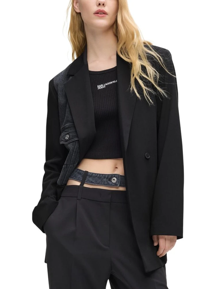 Black Polyester Blazer