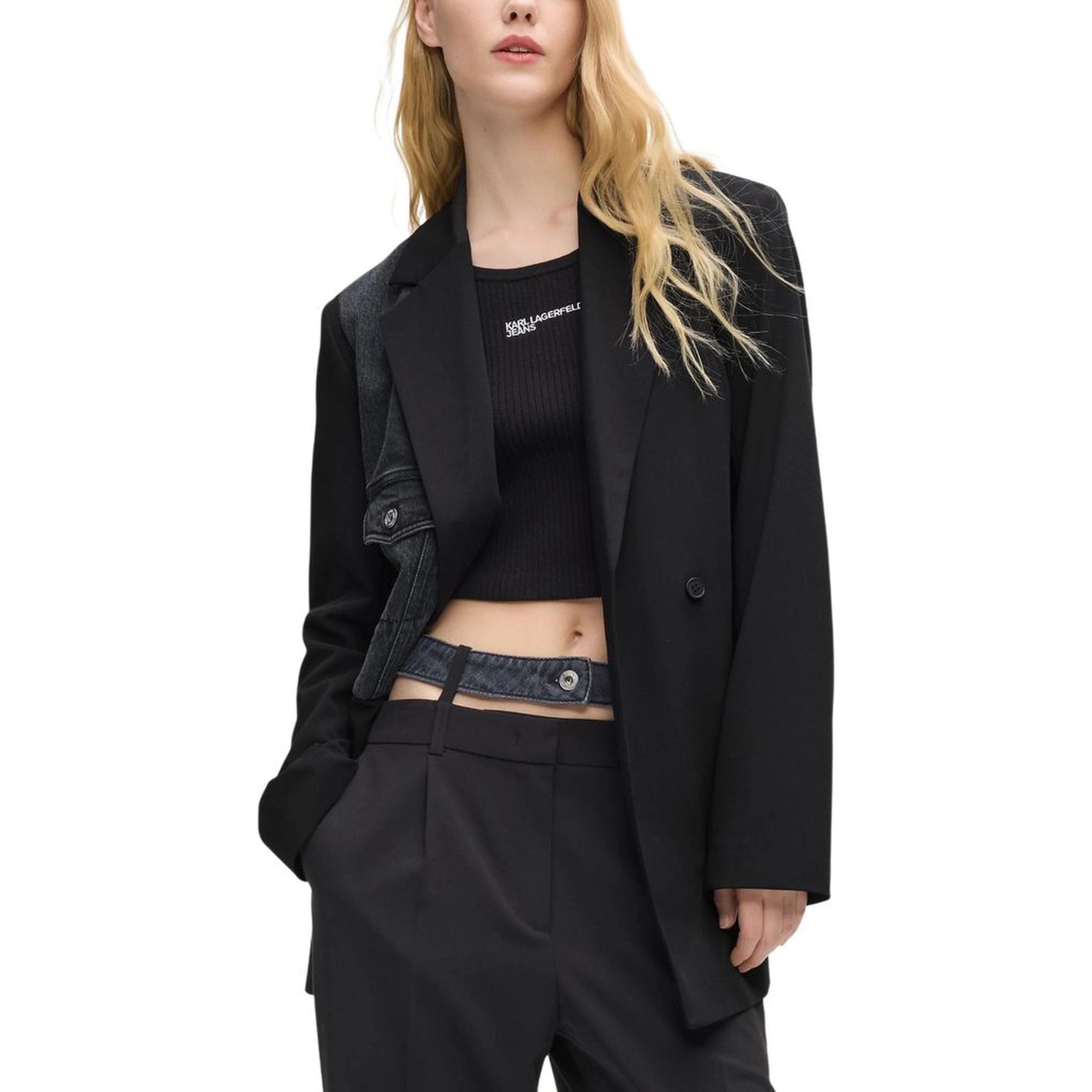 Black Polyester Blazer