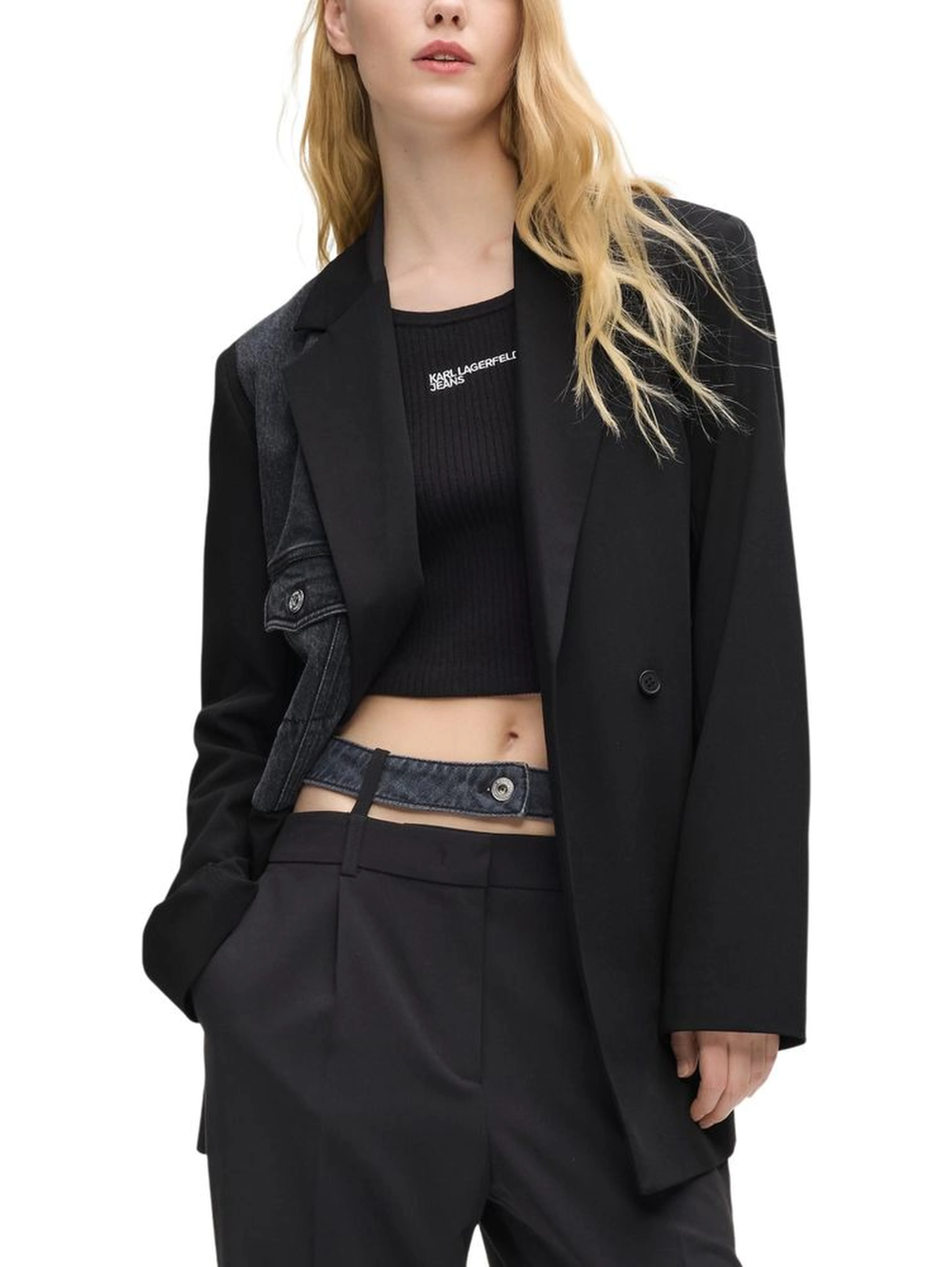 Black Polyester Blazer