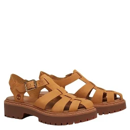 Brown Leather Flat Sandals