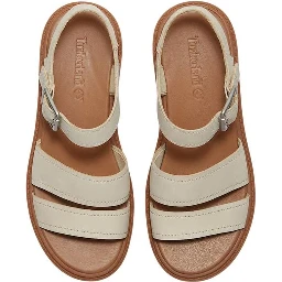 Beige Leather Platform Sandals