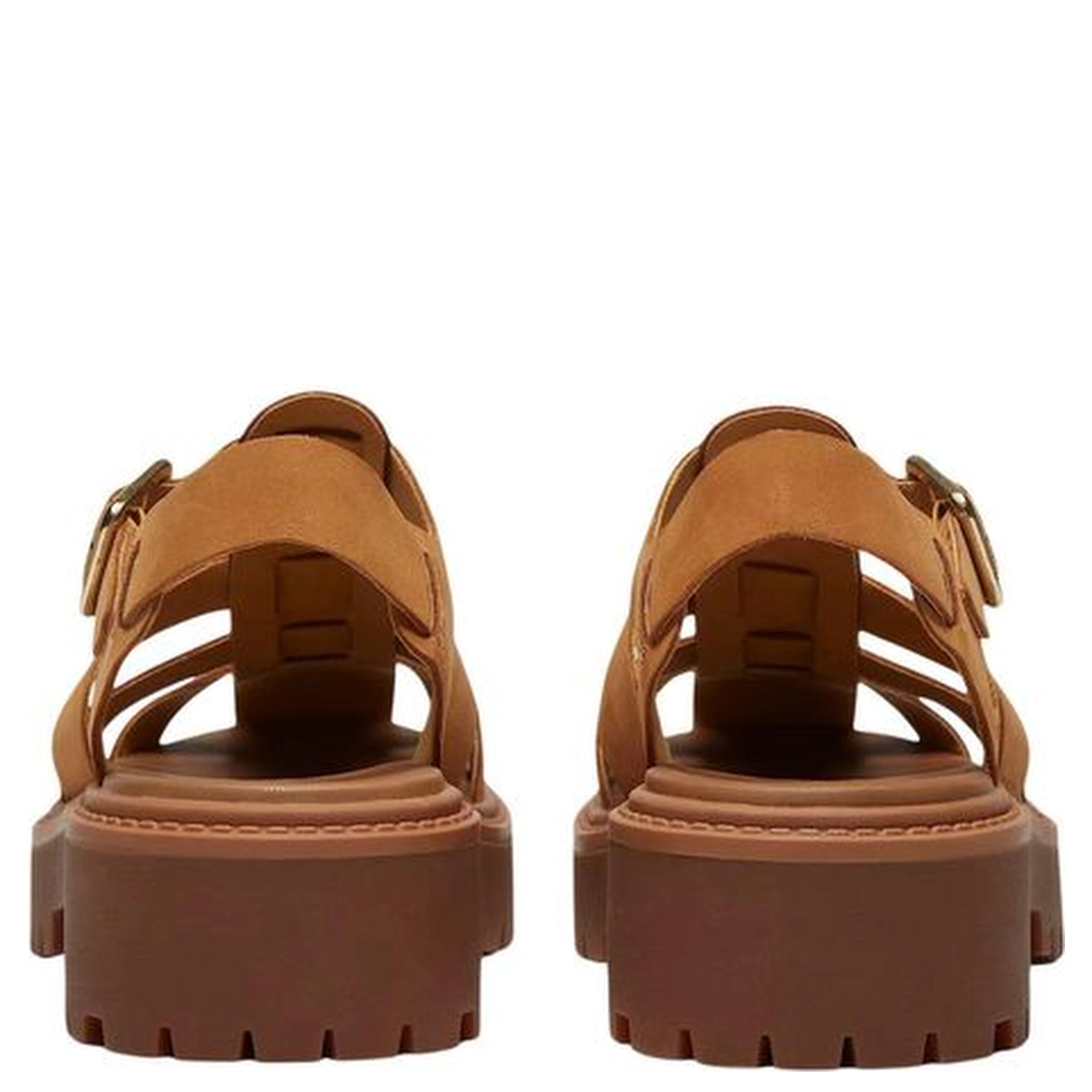 Brown Leather Flat Sandals