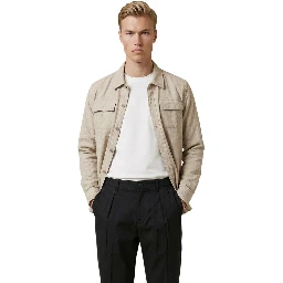 Beige Viscose Pattern Shirt