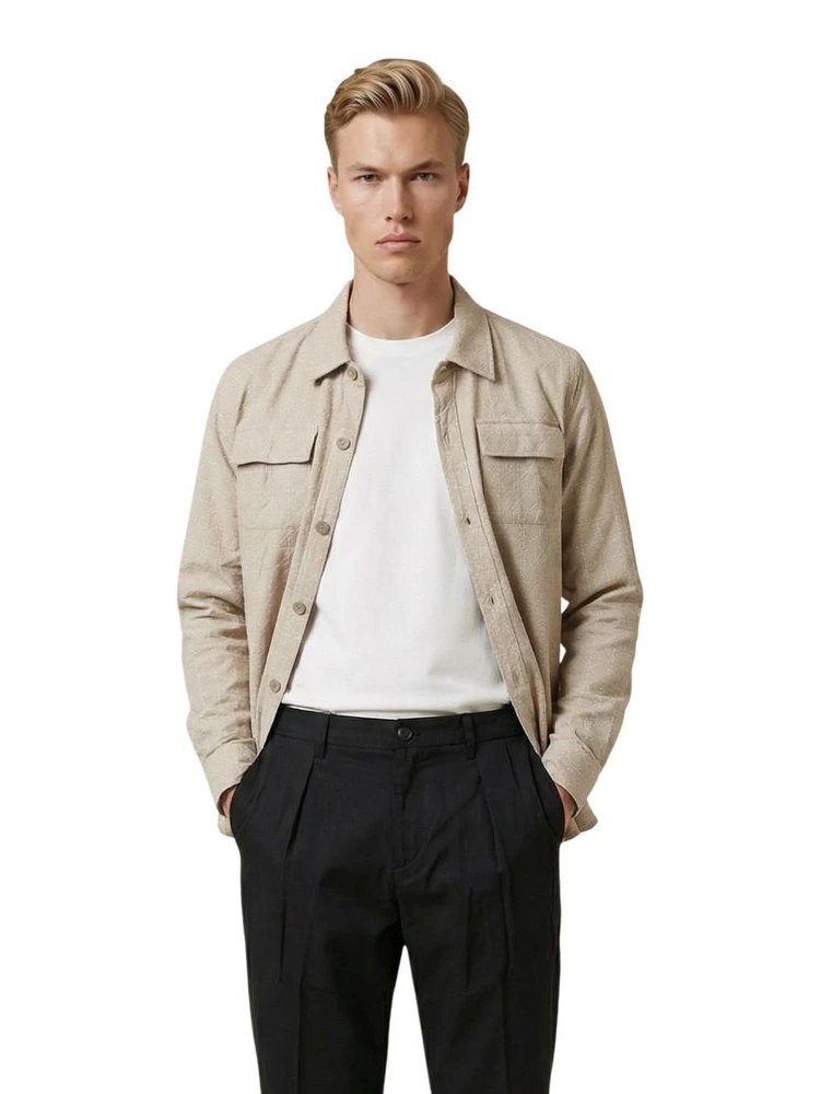 Beige Viscose Pattern Shirt