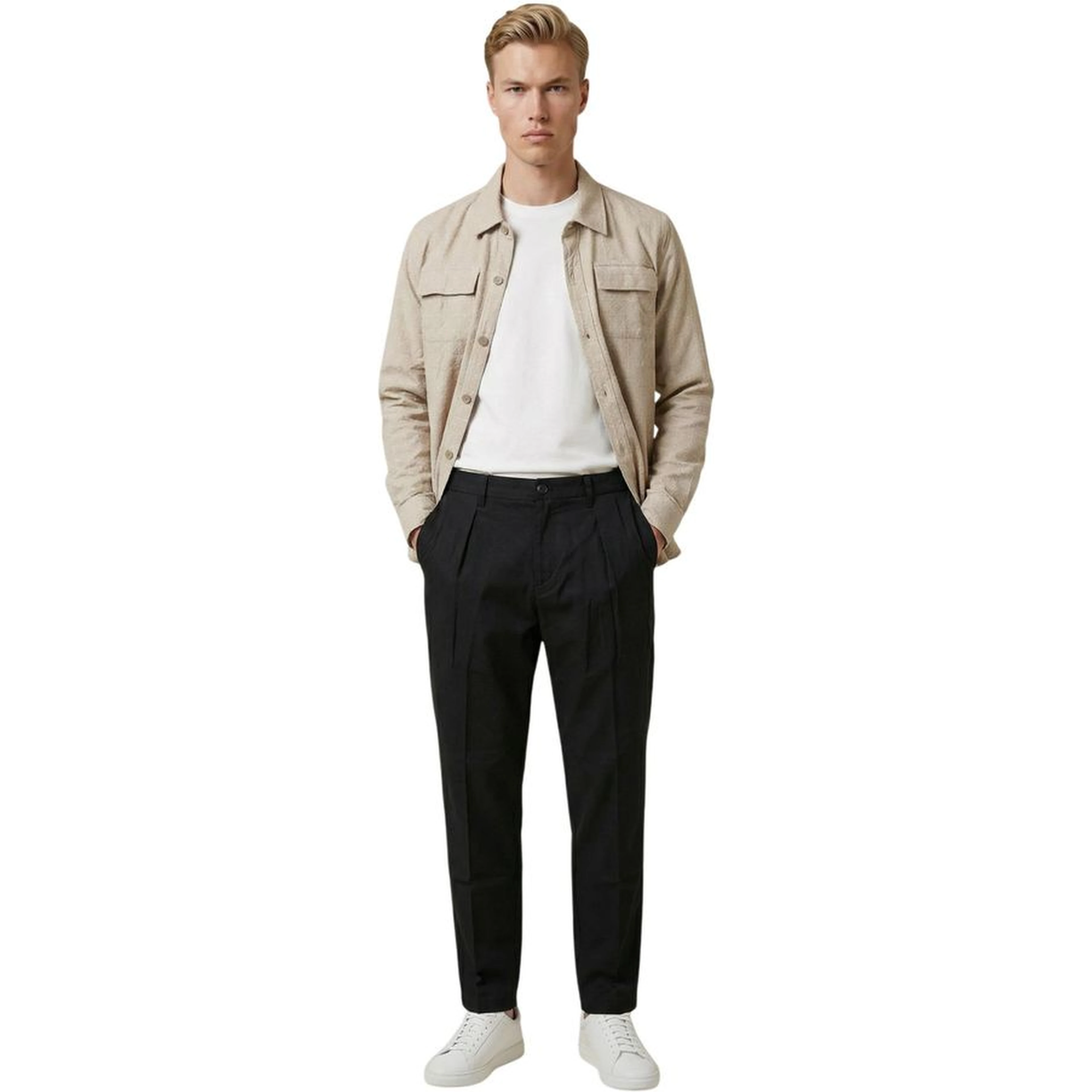 Beige Viscose Pattern Shirt