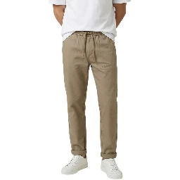 Brown Polyester Casual Pants