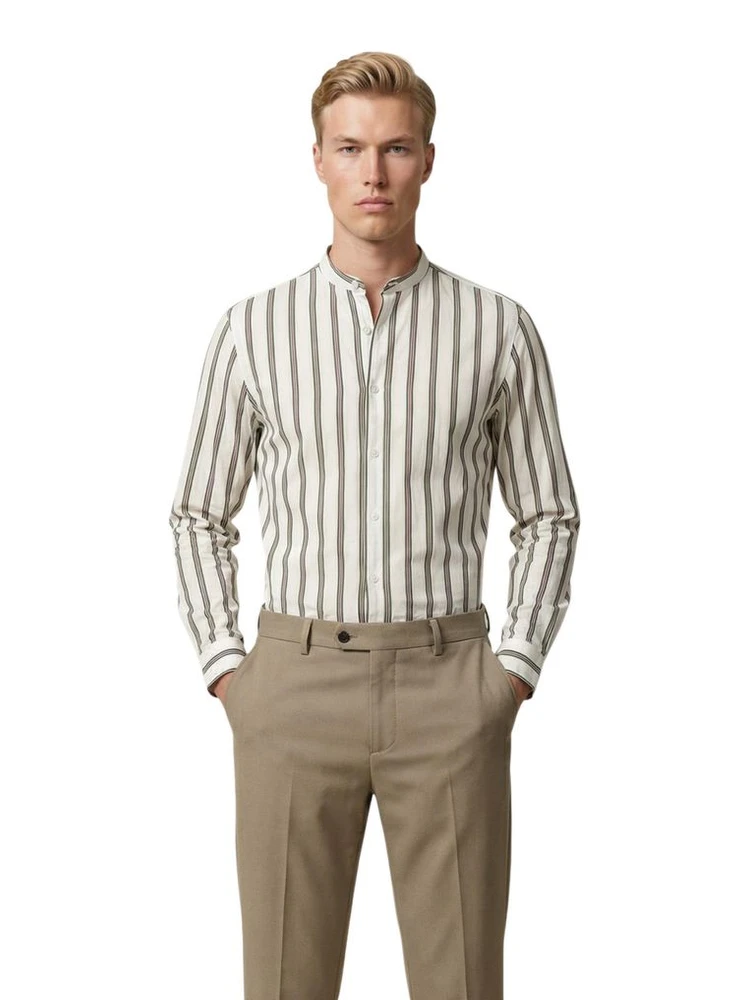 White Cotton Pattern Shirt