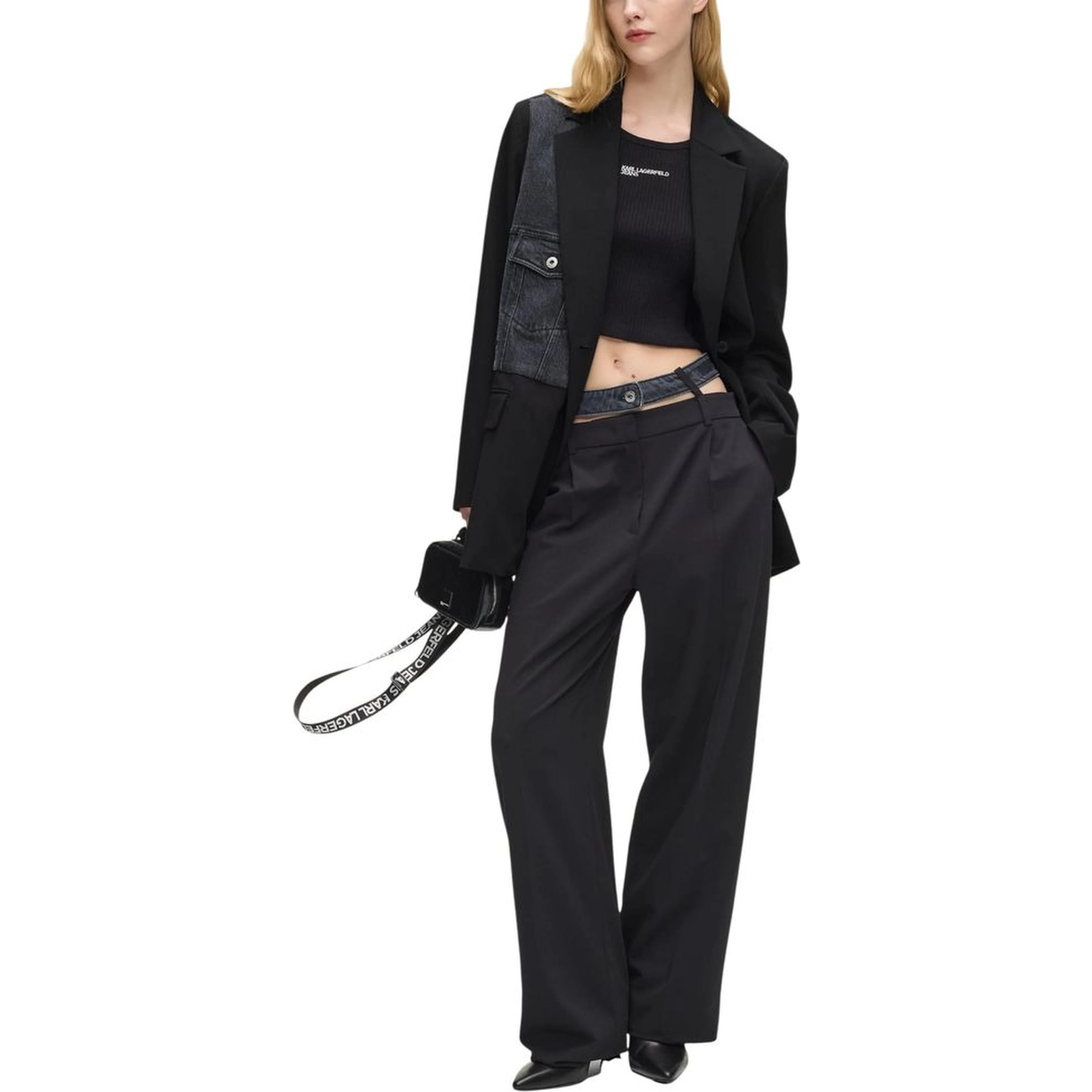 Black Polyester Blazer
