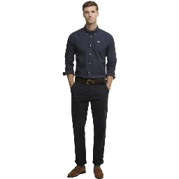 Blue Cotton Dress Shirt