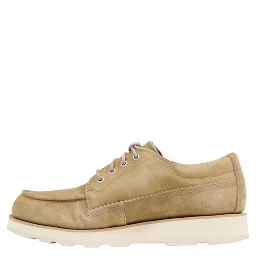 Beige Suede Leather Slip-On Loafers
