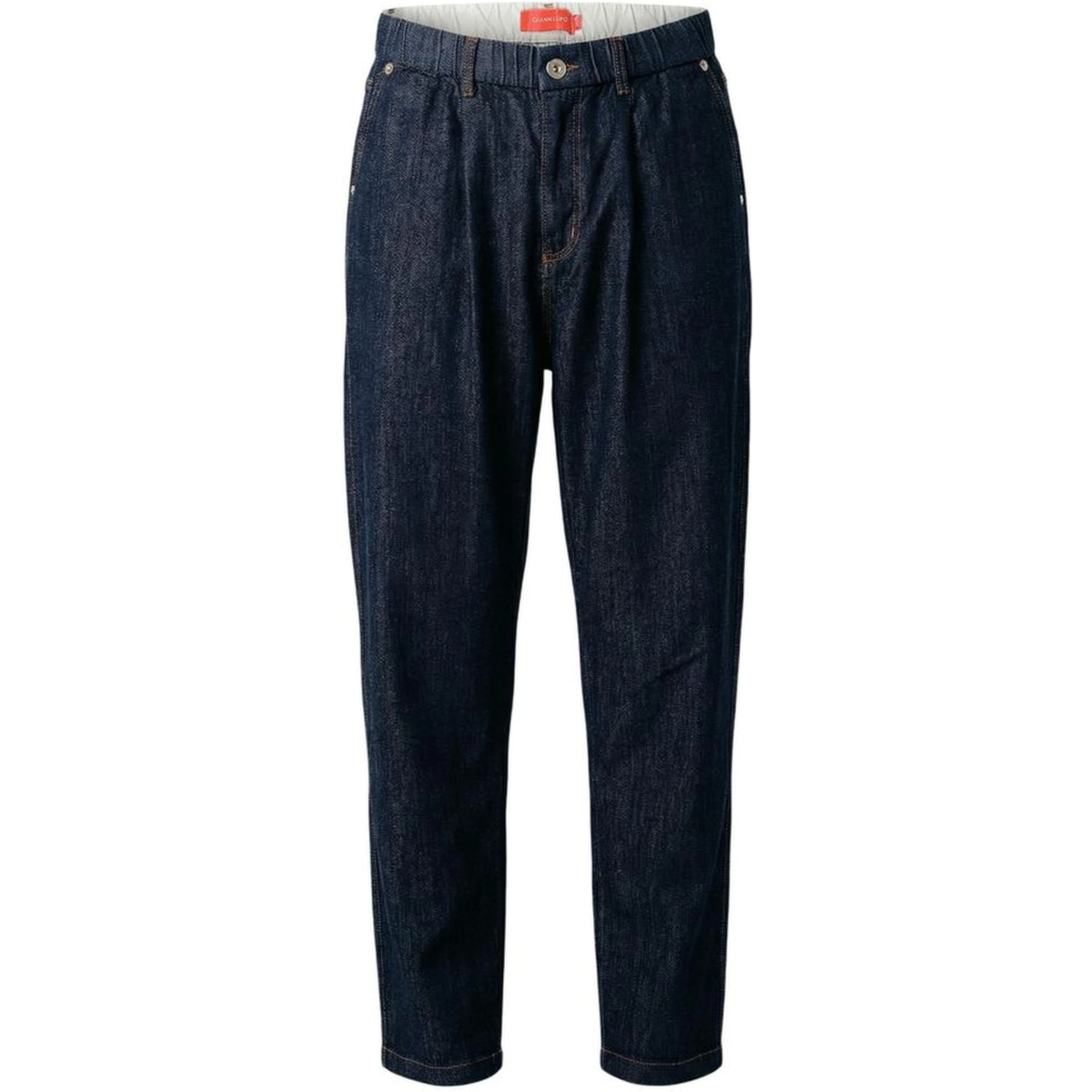Blue Cotton Casual Pants