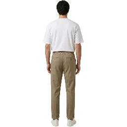 Brown Polyester Casual Pants