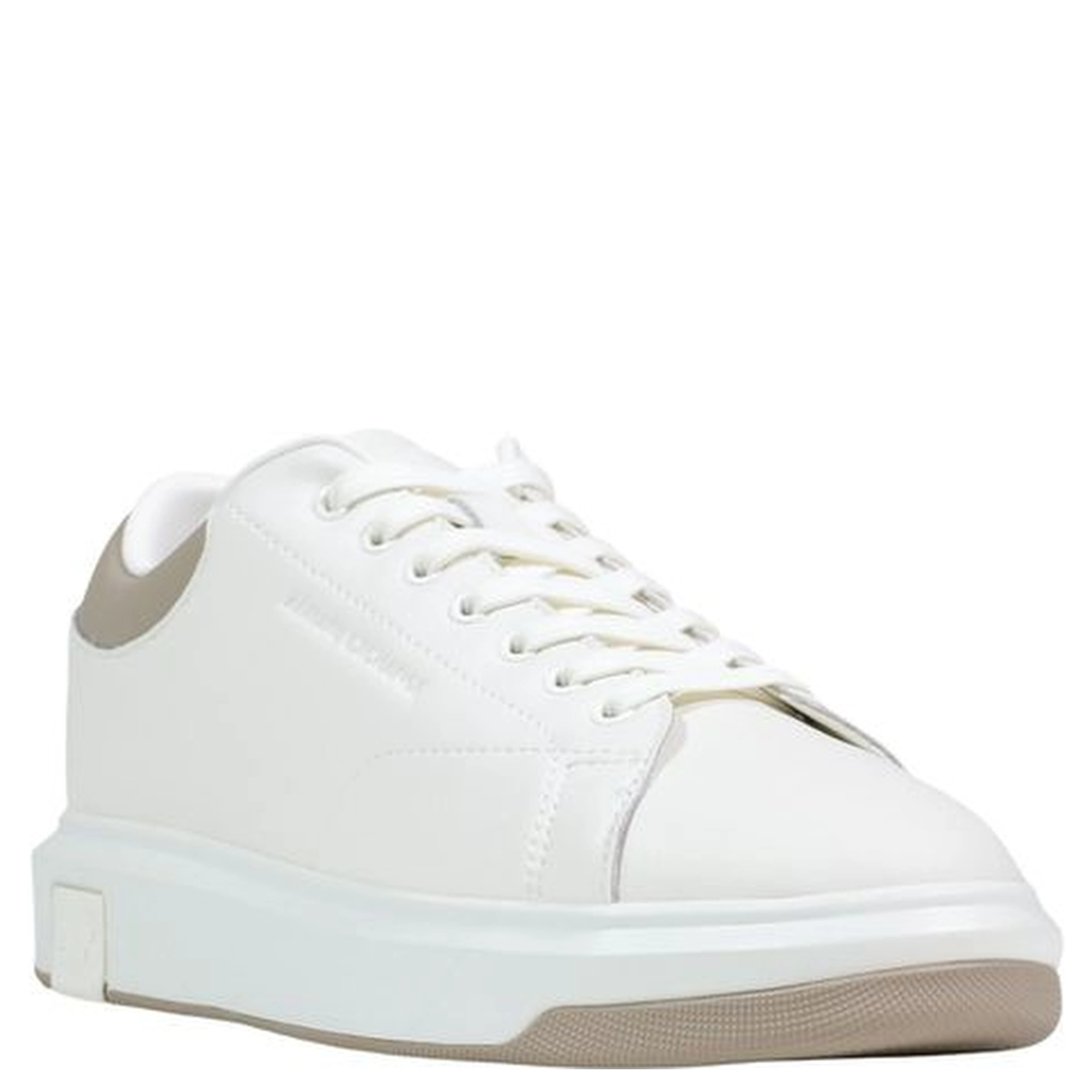 Cream Leather Low Top Sneakers