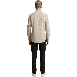 Beige Viscose Pattern Shirt