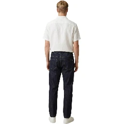 Blue Cotton Casual Pants