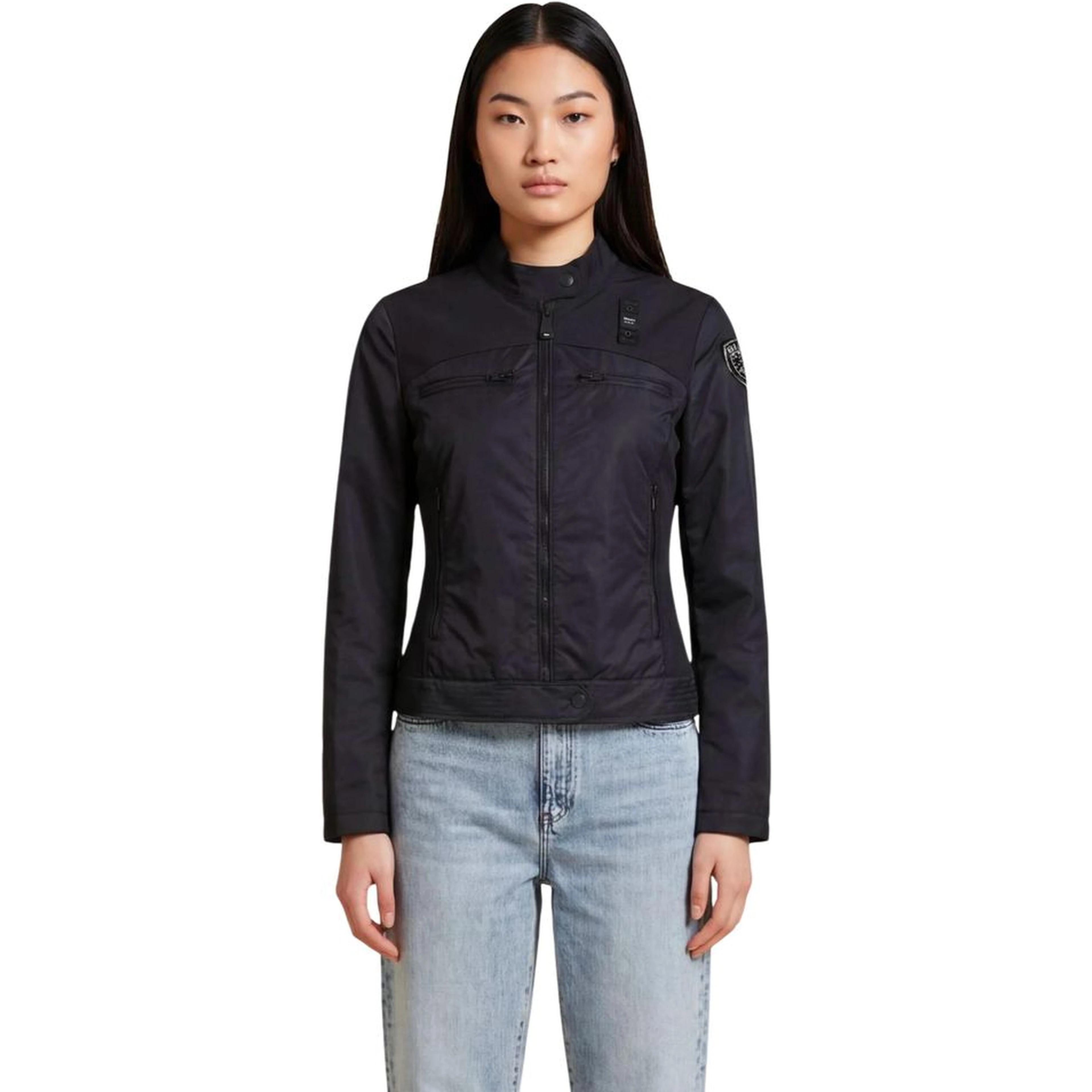 Black Polyamide Biker Jacket