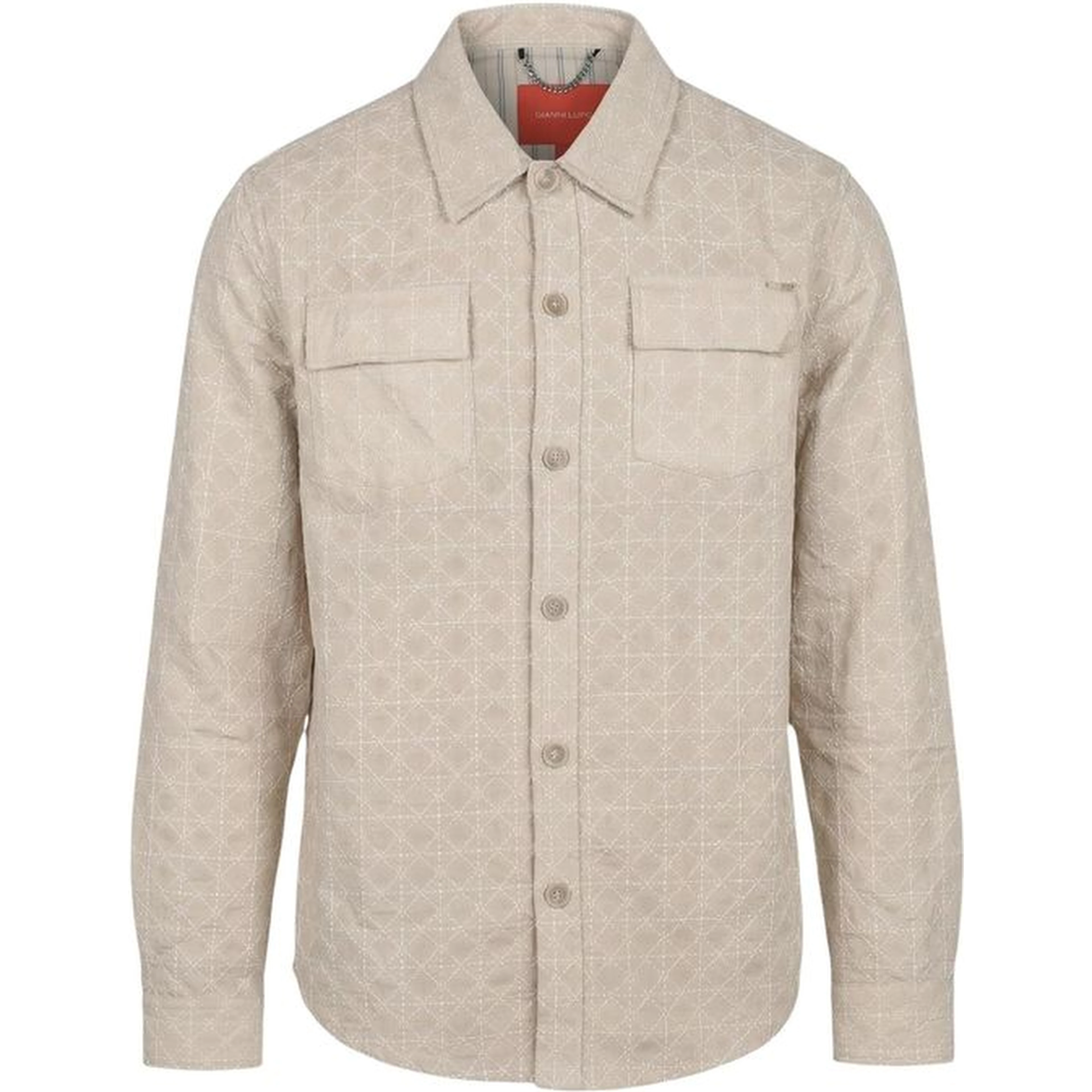 Beige Viscose Pattern Shirt