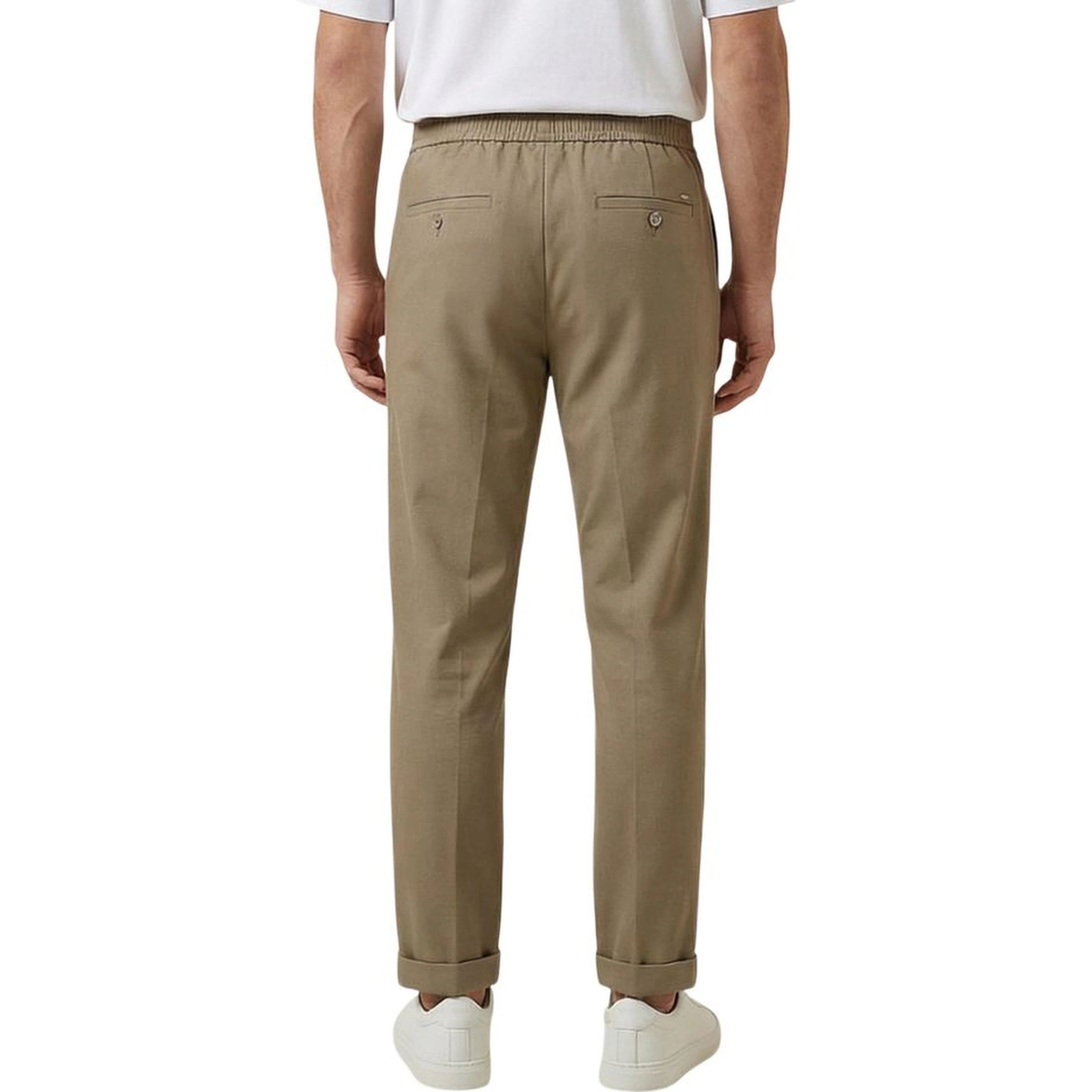 Brown Polyester Casual Pants