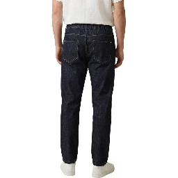 Blue Cotton Casual Pants