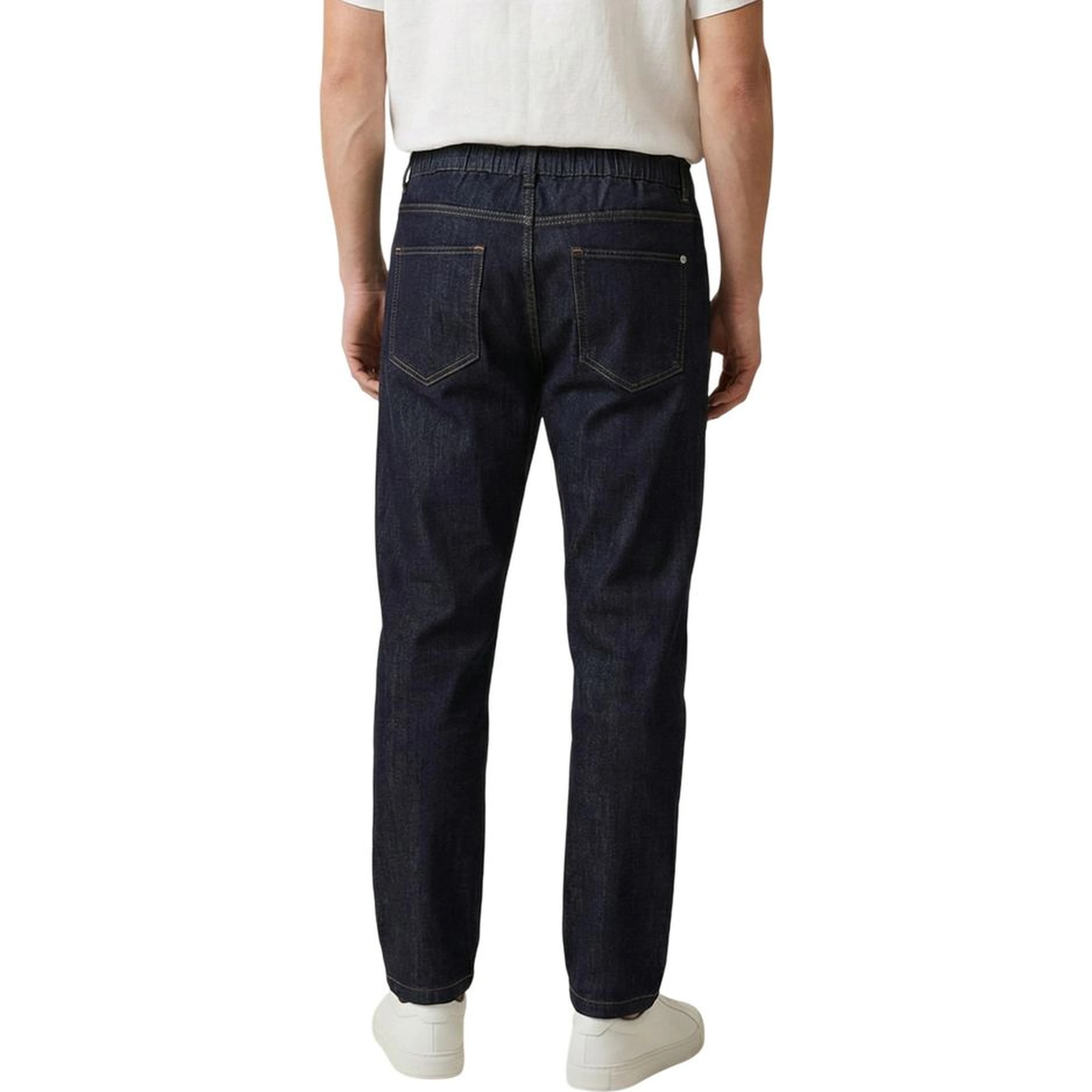 Blue Cotton Casual Pants