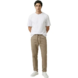 Brown Polyester Casual Pants