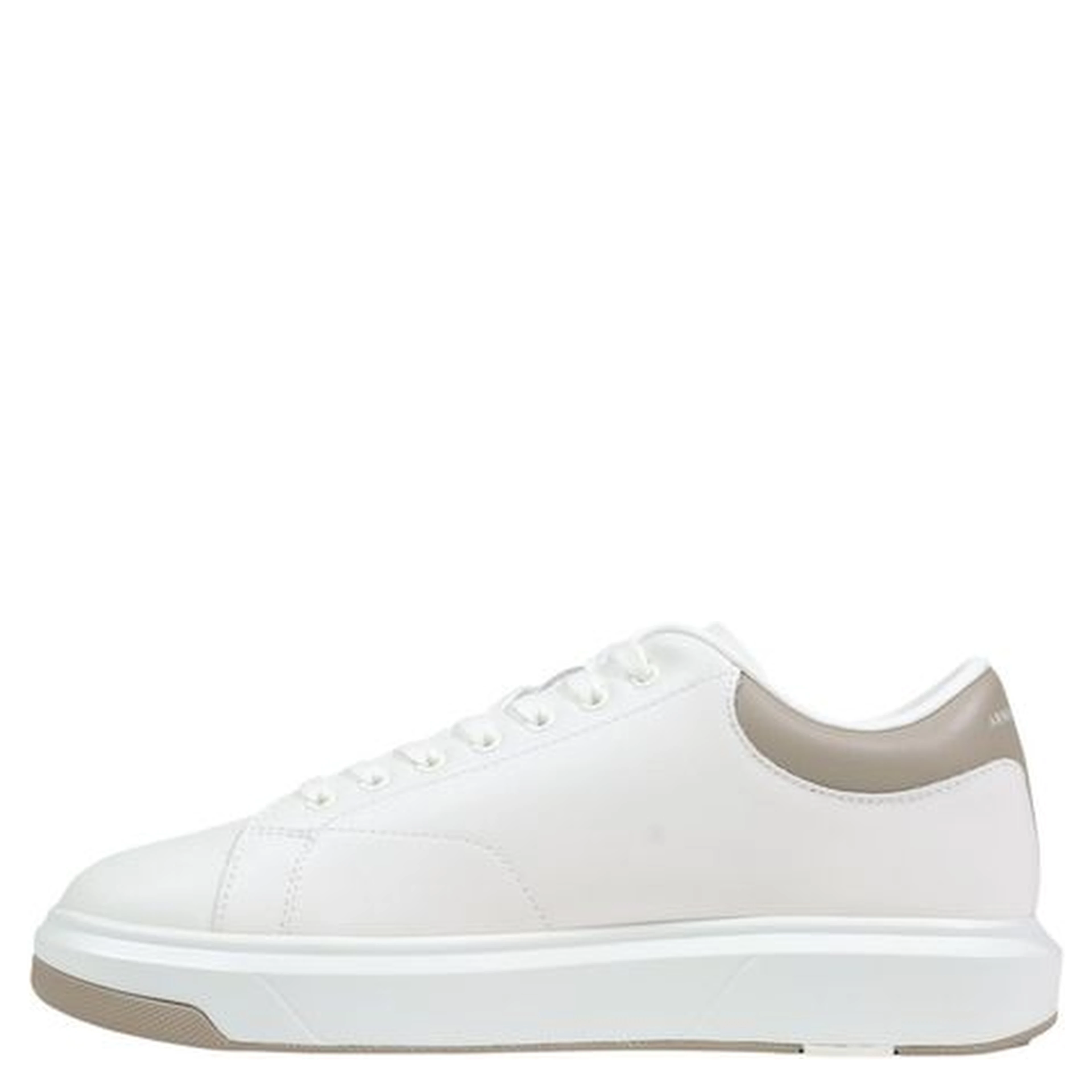 Cream Leather Low Top Sneakers