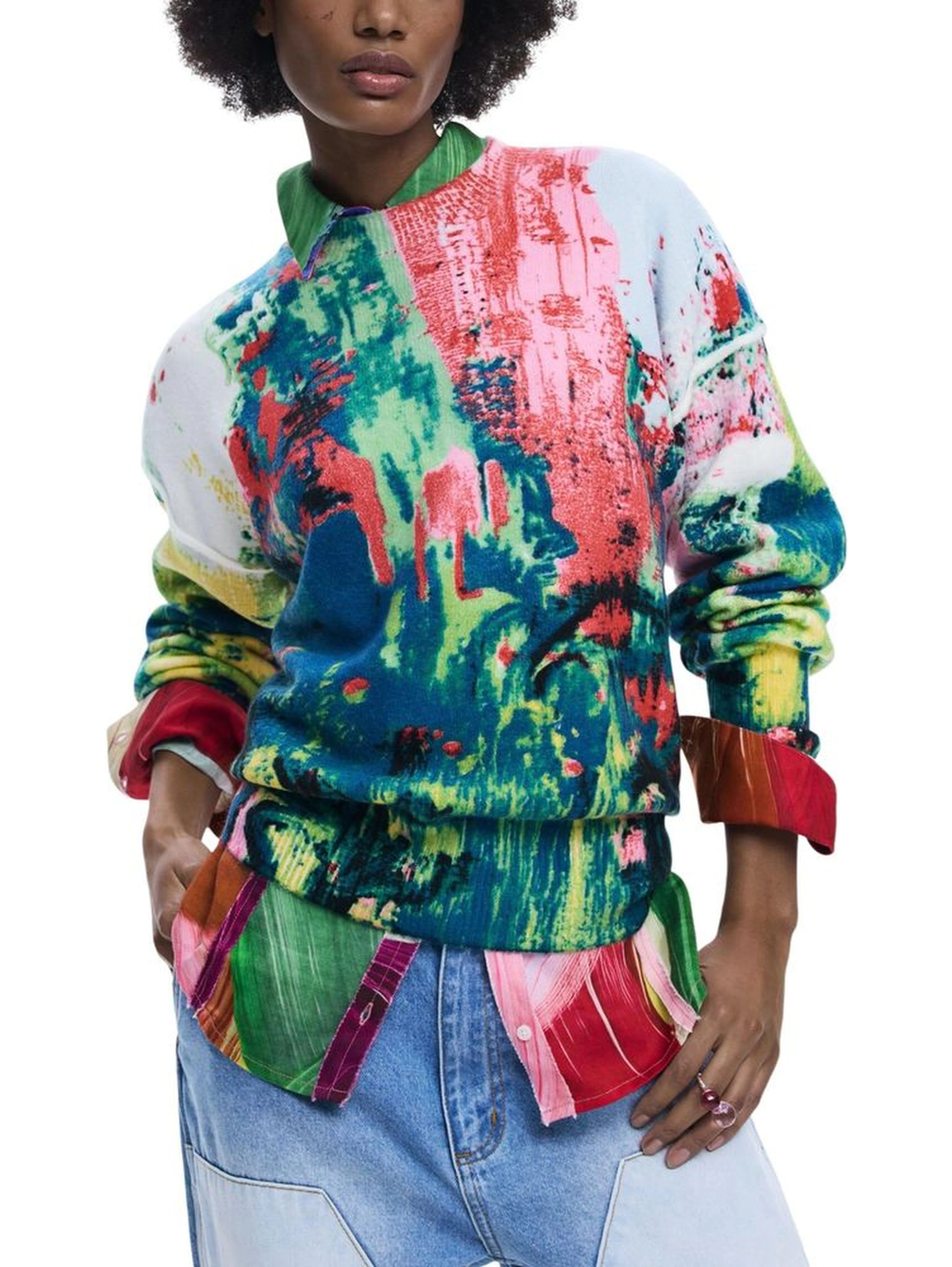 Red Marabou Sweatshirt