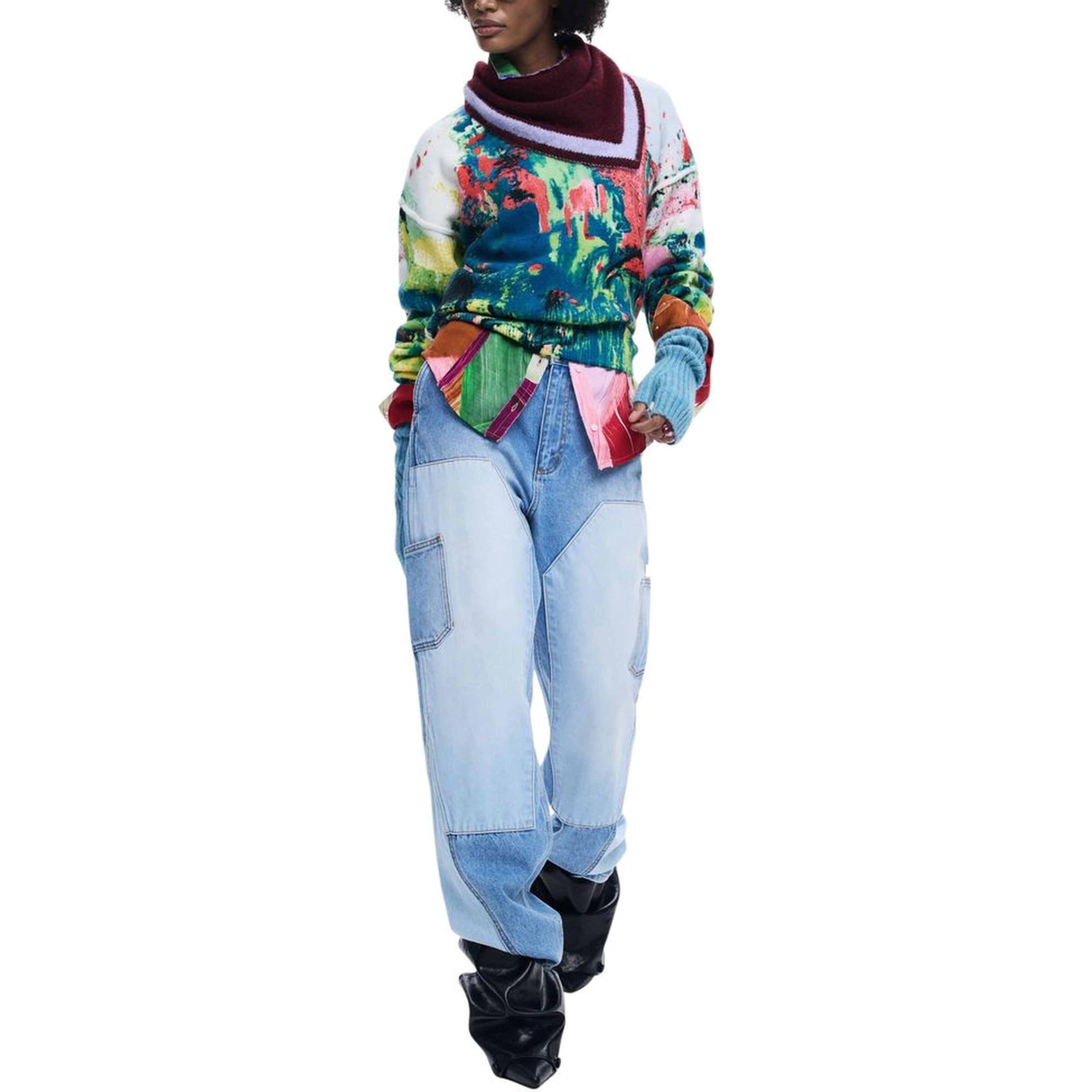 Red Marabou Sweatshirt