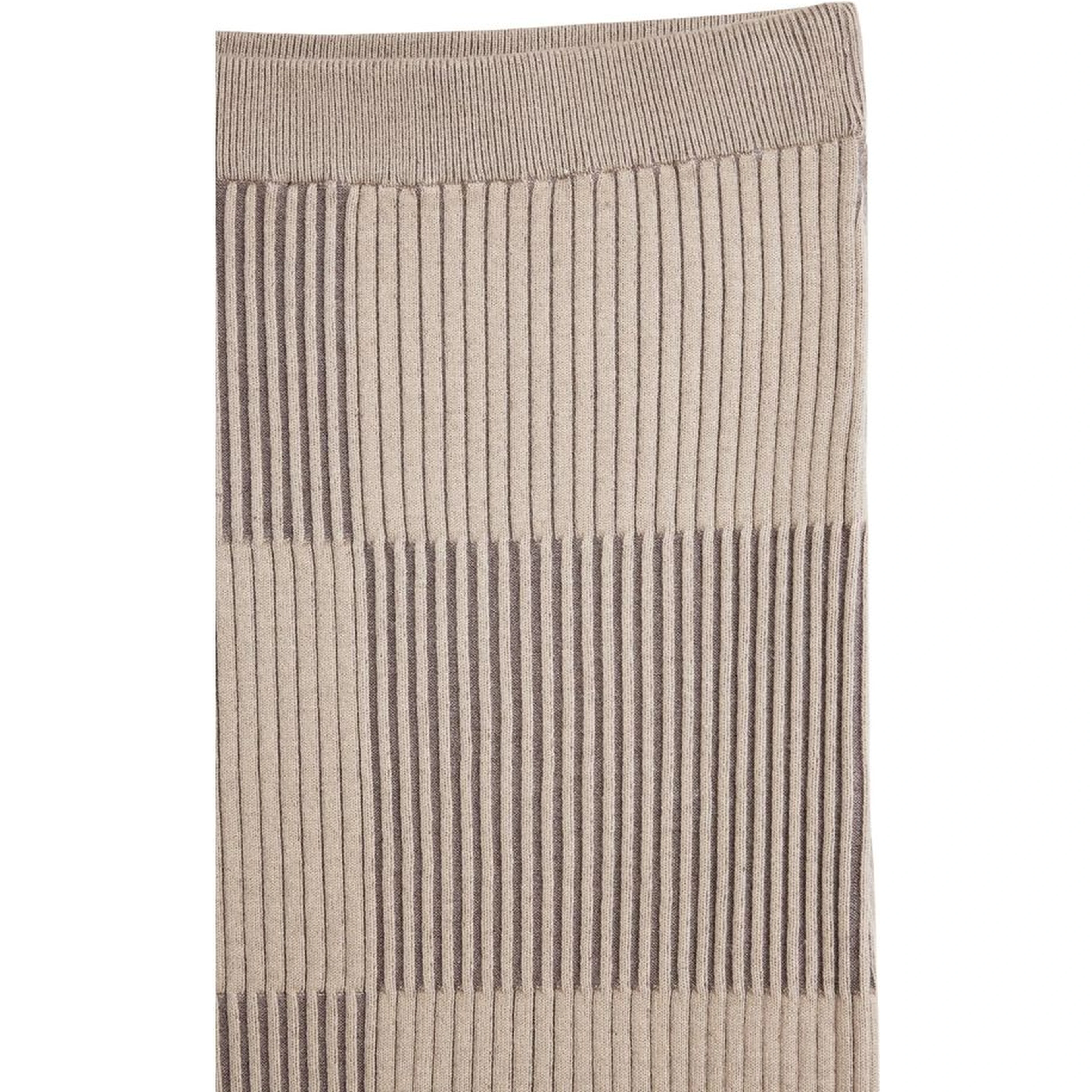 Beige Viscose Long Skirt