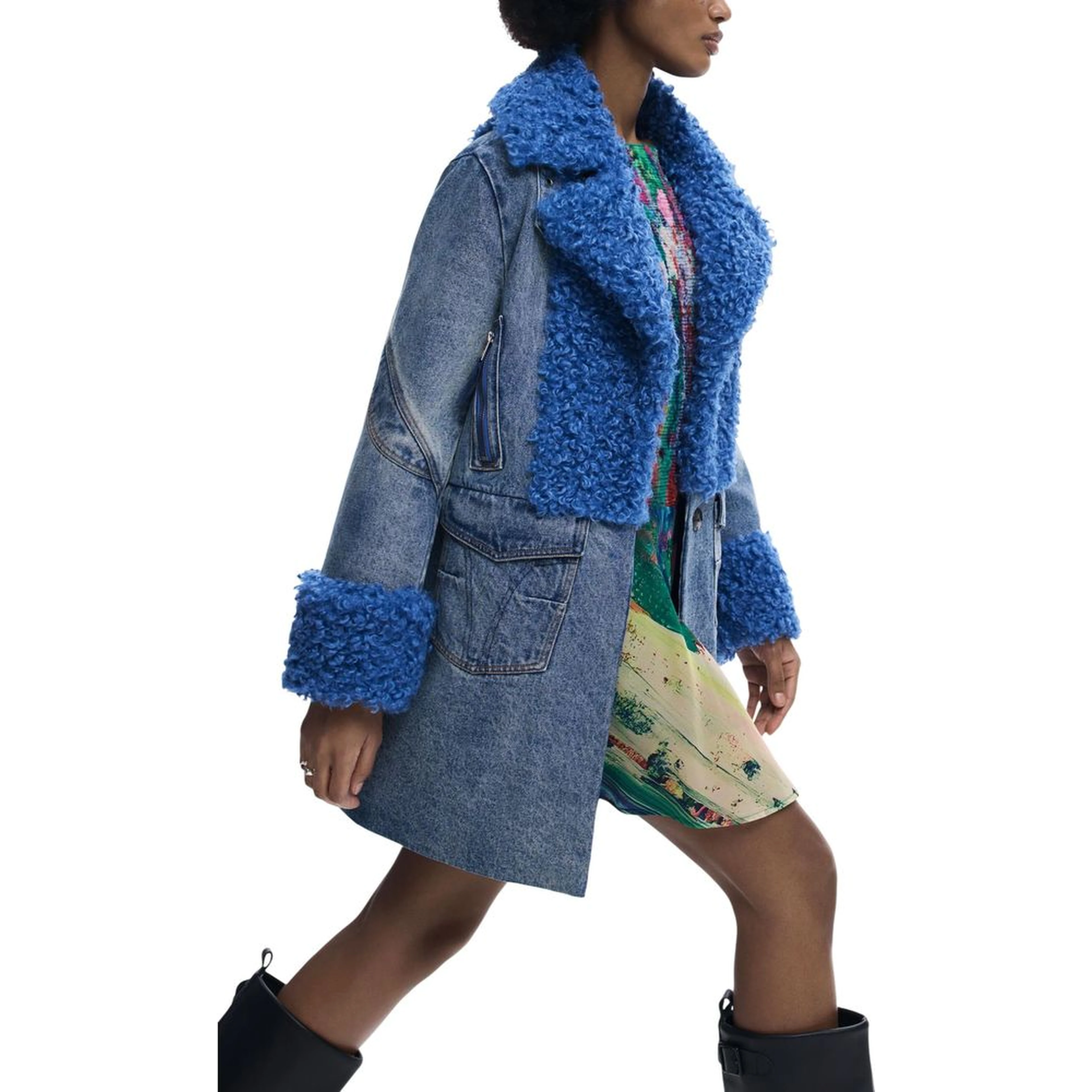 Blue Cotton Coat