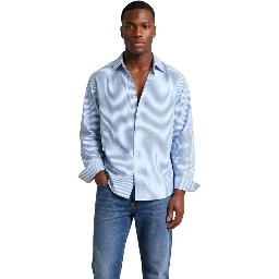 Blue Cotton Pattern Shirt
