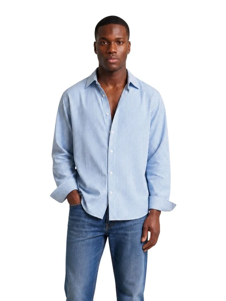 Blue Cotton Pattern Shirt